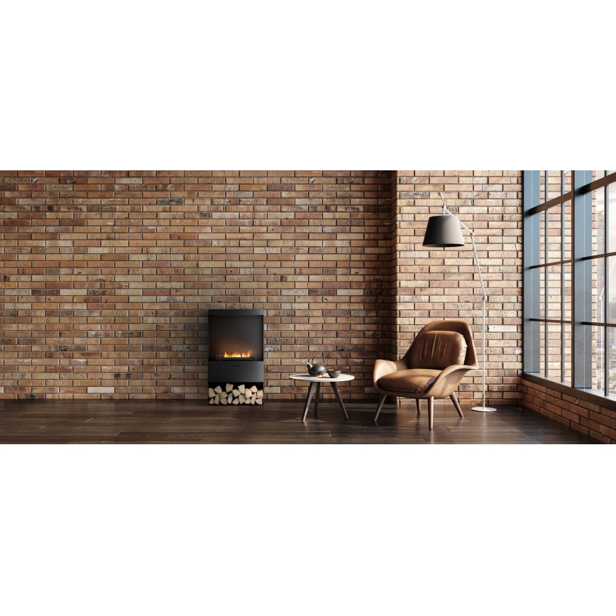 Planika - BIO-takka kaukosäätimellä 83,5x48 cm 2,5kW/230V musta