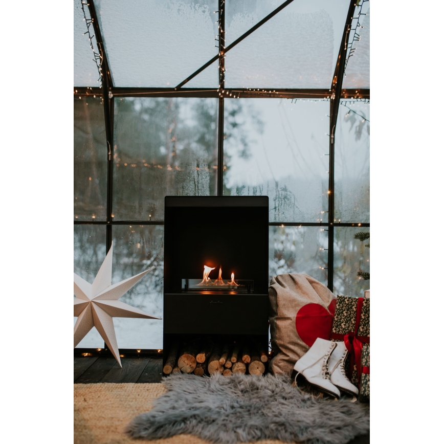 Planika - BIO-takka kaukosäätimellä 83,5x48 cm 2,5kW/230V musta