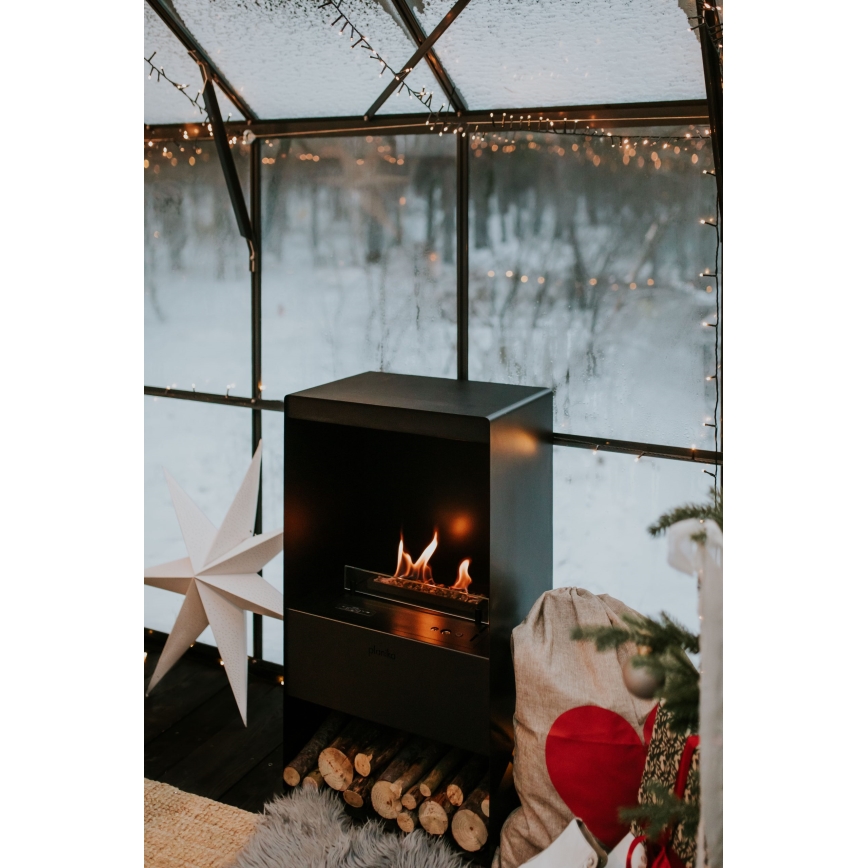 Planika - BIO-takka kaukosäätimellä 83,5x48 cm 2,5kW/230V musta