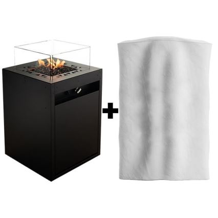 Planika - Ulkokäyttöön tarkoitettu kaasukamiina 79,7x48 cm 10 kW 1xAAA musta + suojapeite