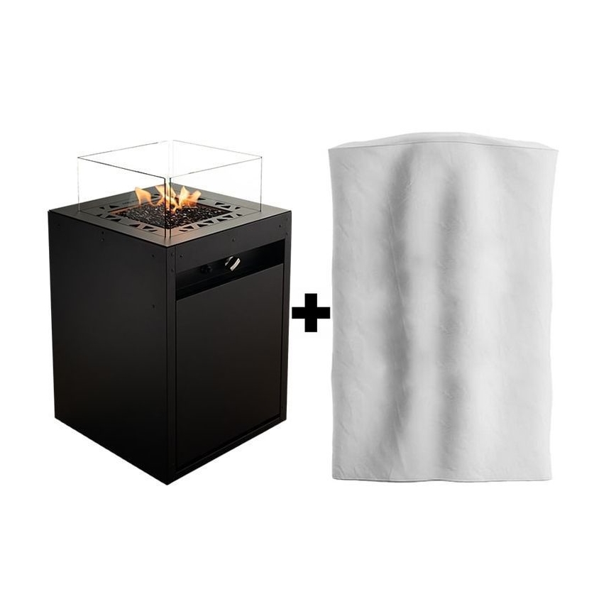 Planika - Ulkokäyttöön tarkoitettu kaasukamiina 79,7x48 cm 10 kW 1xAAA musta + suojapeite