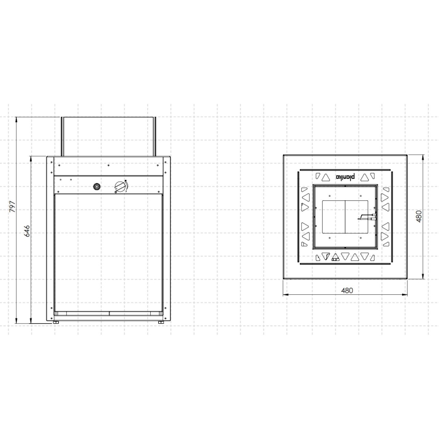 Planika - Ulkokäyttöön tarkoitettu kaasukamiina 79,7x48 cm 10 kW 1xAAA musta + suojapeite