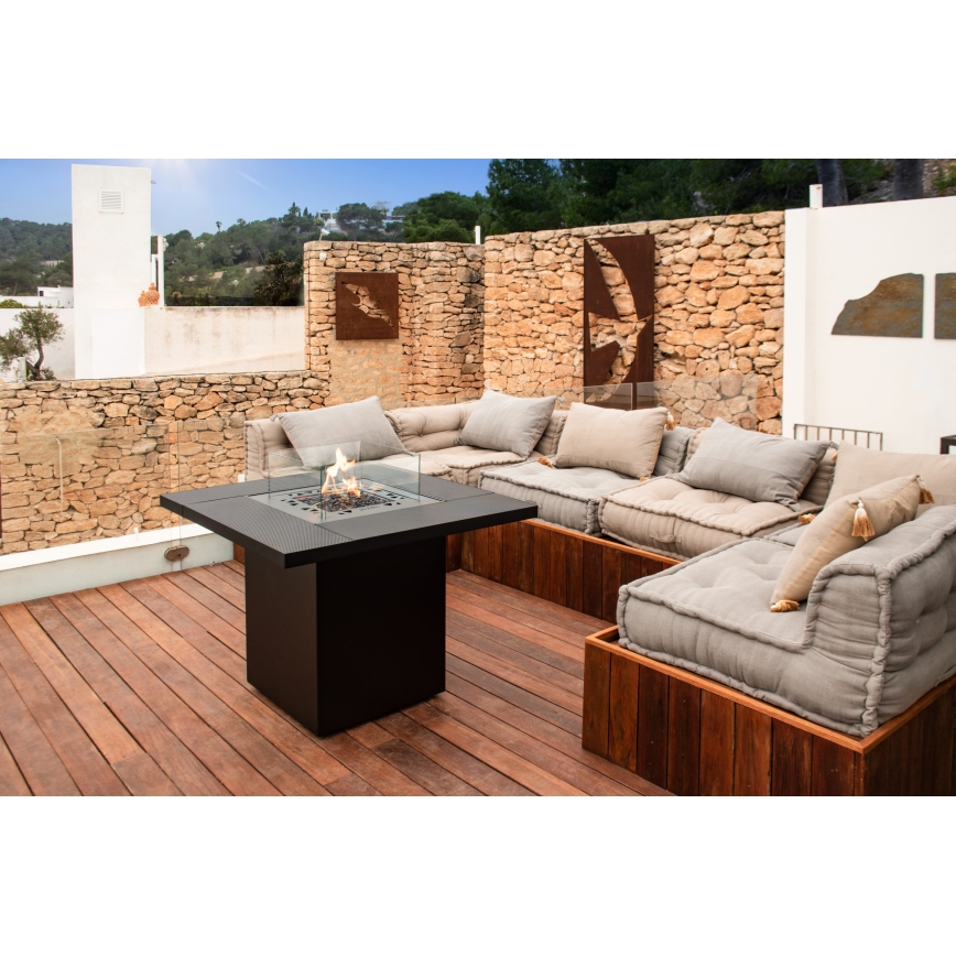 Planika - Ulkokäyttöön tarkoitettu kaasukamiina 79,7x90 cm 10 kW 1xAAA musta + suojapeite