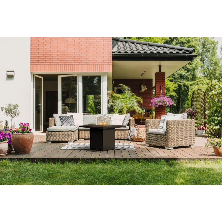 Planika - Ulkokäyttöön tarkoitettu kaasukamiina 79,7x90 cm 10 kW 1xAAA musta + suojapeite