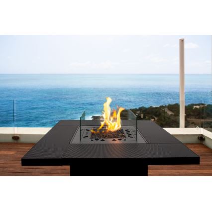 Planika - Ulkokäyttöön tarkoitettu kaasukamiina 79,7x90 cm 10 kW 1xAAA musta + suojapeite