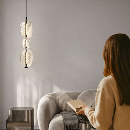 PLAYA LED/12W/230V riippuvalaisin ripustuskaapelilla, musta