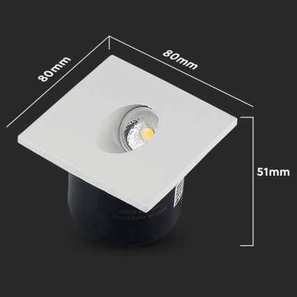 portaikon LED-valo LED/3W/230V 4000K valkoinen