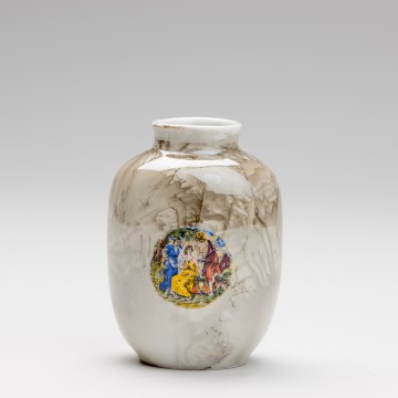 Posliini vaasi 12,5x9 cm ruskea kaunistus