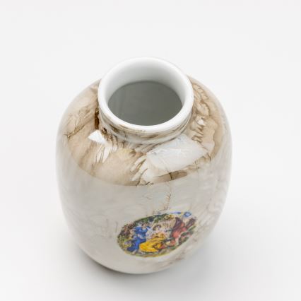 Posliini vaasi 12,5x9 cm ruskea kaunistus