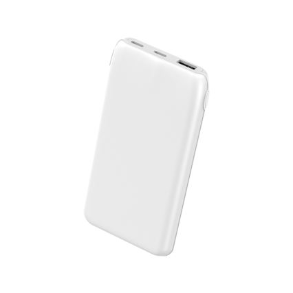 Power Bank 10000 mAh 10W Power Delivery 2xUSB-C + 1xUSB-A valkoinen