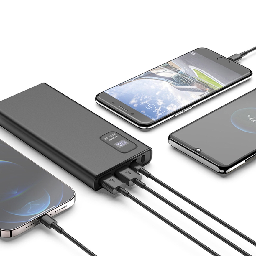 Power Bank LED-näytöllä Virransyöttö 10000 mAh 3.7V musta