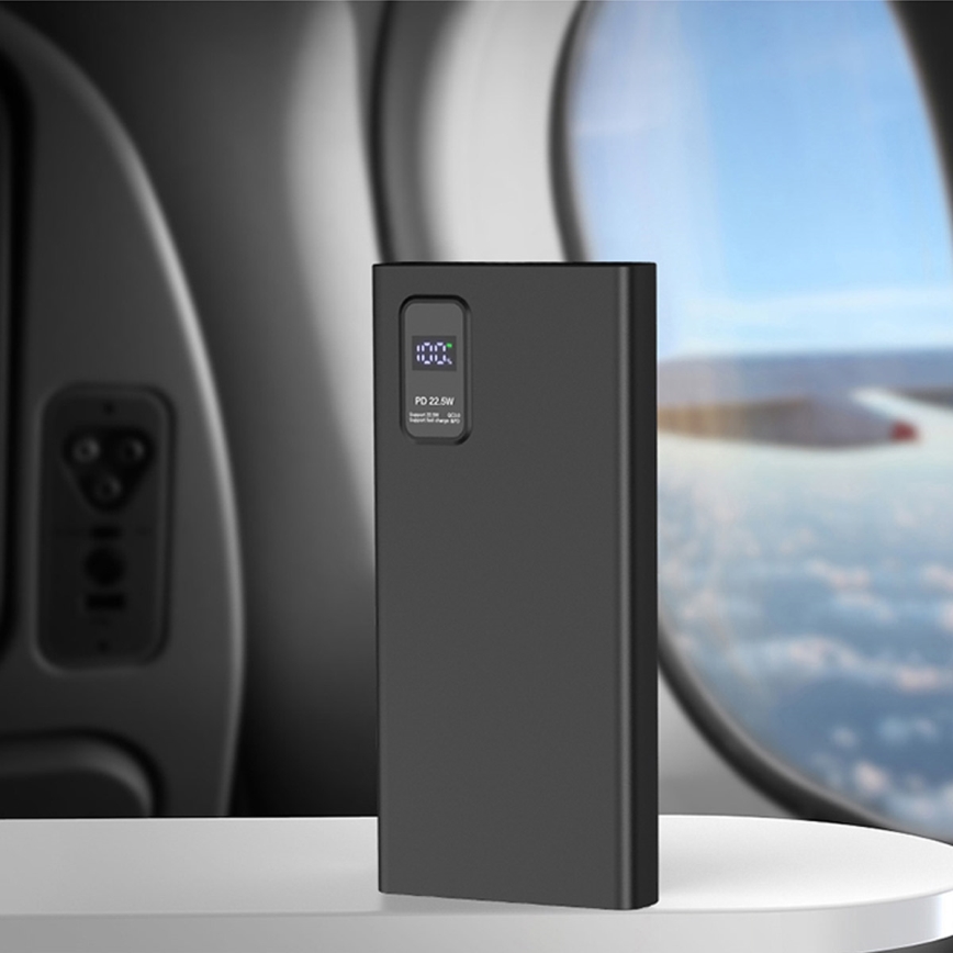 Power Bank LED-näytöllä Virransyöttö 10000 mAh 3.7V musta