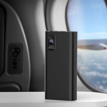 Power Bank LED-näytöllä Virransyöttö 20000 mAh 3.7V musta