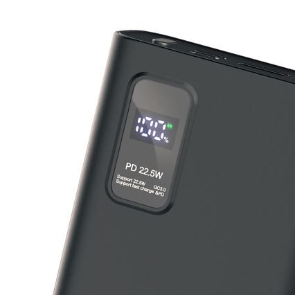 Power Bank LED-näytöllä Virransyöttö 20000 mAh 3.7V musta