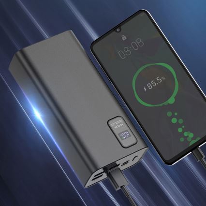 Power Bank LED-näytöllä Virransyöttö 30000 mAh 3.7V musta