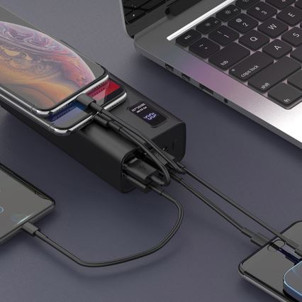 Power Bank LED-näytöllä Virransyöttö 30000 mAh 3.7V musta