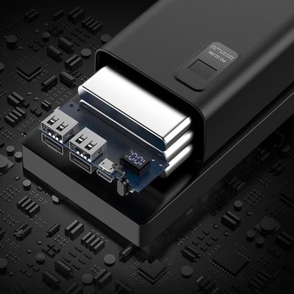 Power Bank LED-näytöllä Virransyöttö 30000 mAh 3.7V musta