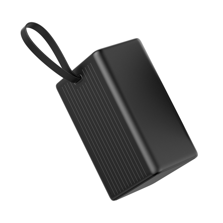 Powerbank 80 000 mAh, 65 W Power Delivery, 4× USB-A + 2× USB-C, LED-taskulamppu ja 1 m USB-C-kaapeli, musta