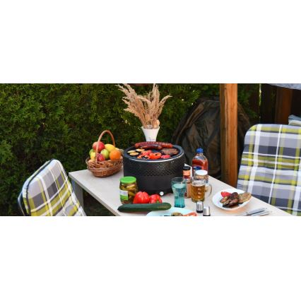 Pöytähiiligrilli 4xAA/USB musta