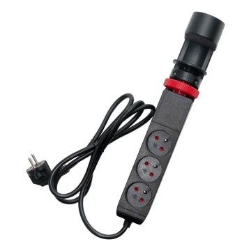 Pöytäkiinnitteinen jatkojohto 3 pistorasiaa (tyyppi E) + 2xUSB-A + 1xUSB-C 1,5m musta