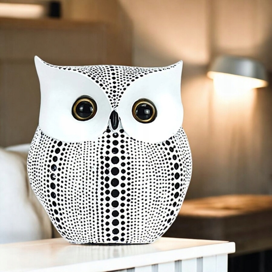 Pöytäkoriste 15 cm valkoinen/musta