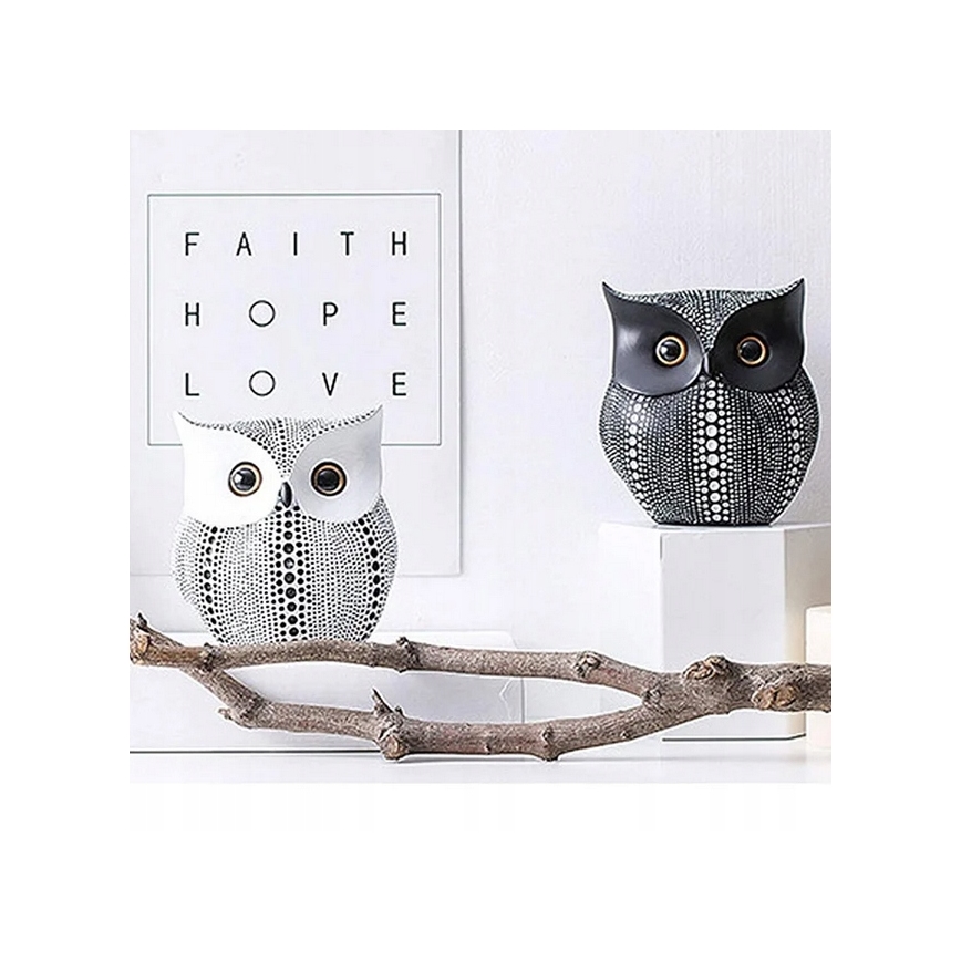 Pöytäkoriste 15 cm valkoinen/musta