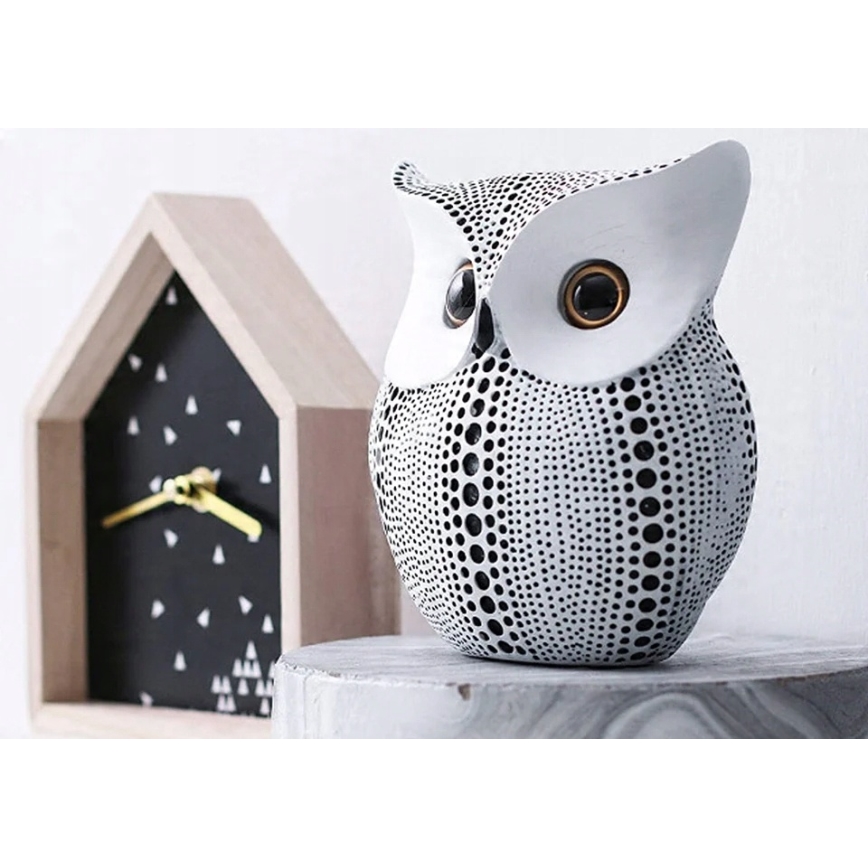 Pöytäkoriste 15 cm valkoinen/musta