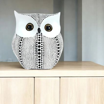 Pöytäkoriste 15 cm valkoinen/musta