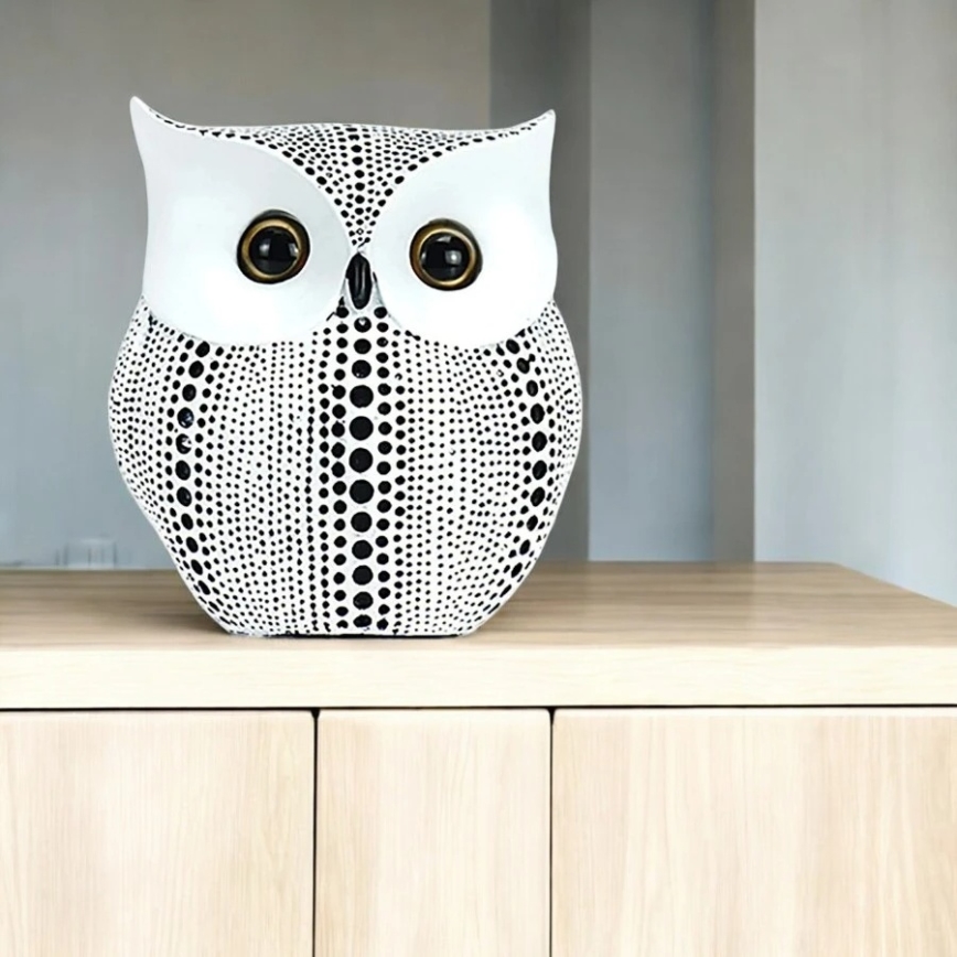 Pöytäkoriste 15 cm valkoinen/musta