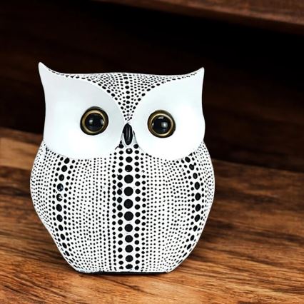 Pöytäkoriste 15 cm valkoinen/musta