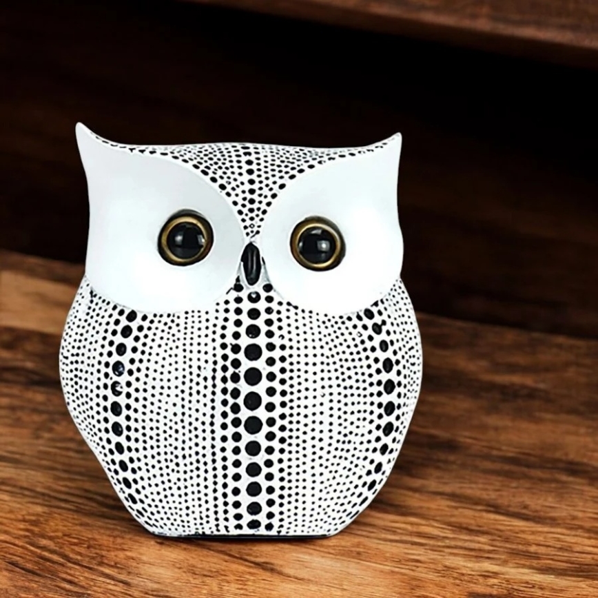 Pöytäkoriste 15 cm valkoinen/musta