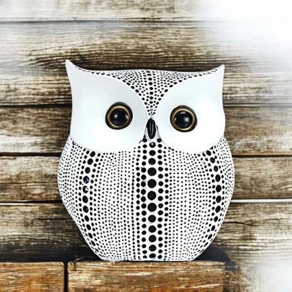 Pöytäkoriste 15 cm valkoinen/musta