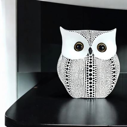 Pöytäkoriste 15 cm valkoinen/musta