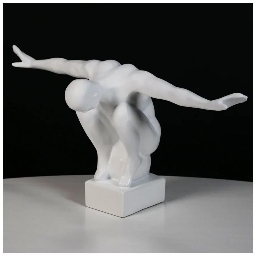 Pöytäkoriste 19,5x16x38,5 cm hartsi/valkoinen