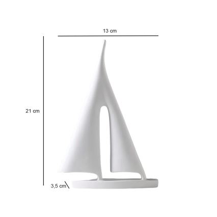 Pöytäkoriste 21 cm hartsi/valkoinen