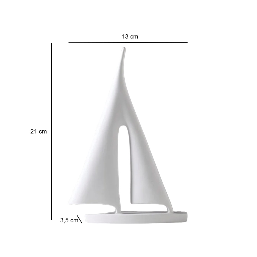 Pöytäkoriste 21 cm hartsi/valkoinen