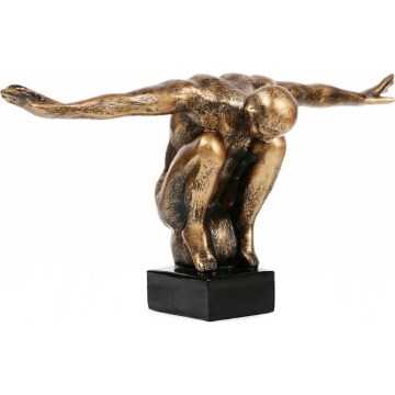 Pöytäkoriste 25x41x20 cm hartsi/kultainen patina