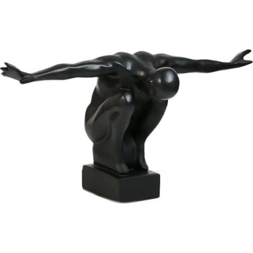 Pöytäkoriste 25x41x20 cm resiini/musta