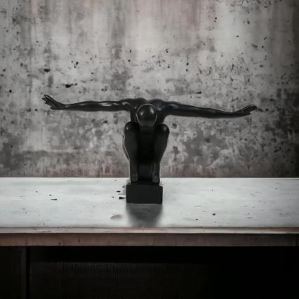 Pöytäkoriste 25x41x20 cm resiini/musta