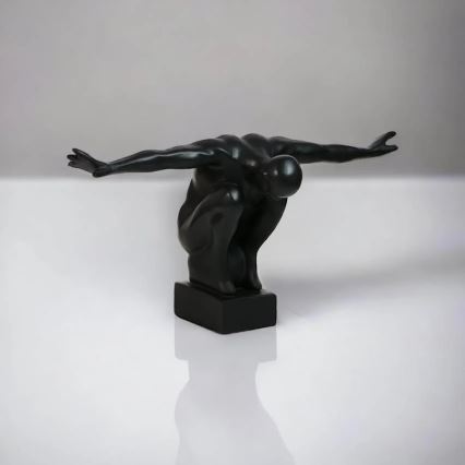 Pöytäkoriste 25x41x20 cm resiini/musta