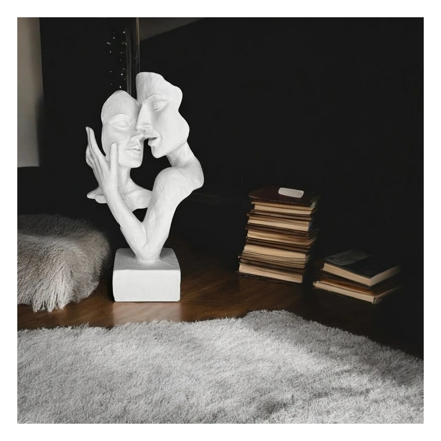 Pöytäkoriste 29x9x17 cm hartsi/valkoinen