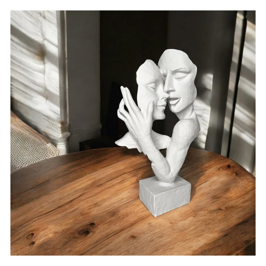 Pöytäkoriste 29x9x17 cm hartsi/valkoinen