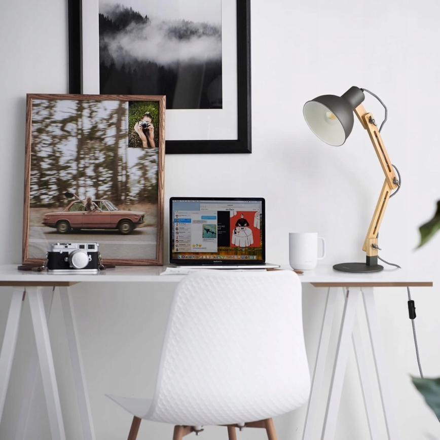 Pöytälamppu 1xE27/40W/230V harmaa