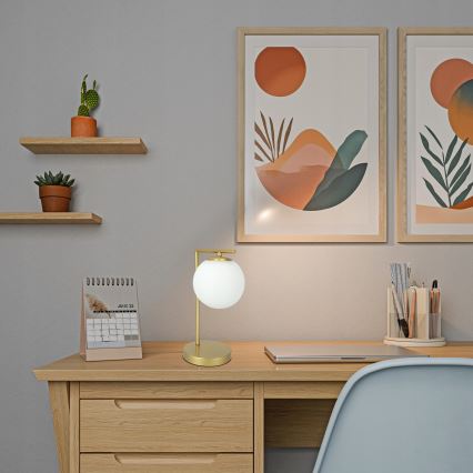 Pöytälamppu 1xE27/40W/230V kultainen/valkoinen