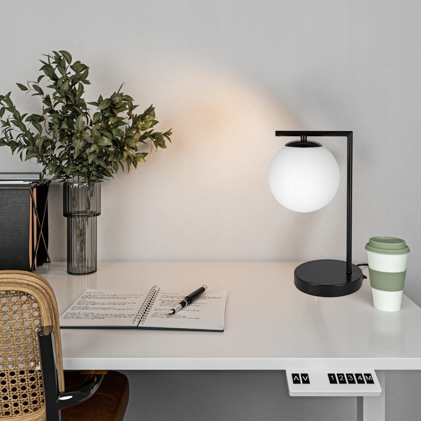 Pöytälamppu 1xE27/40W/230V musta/valkoinen