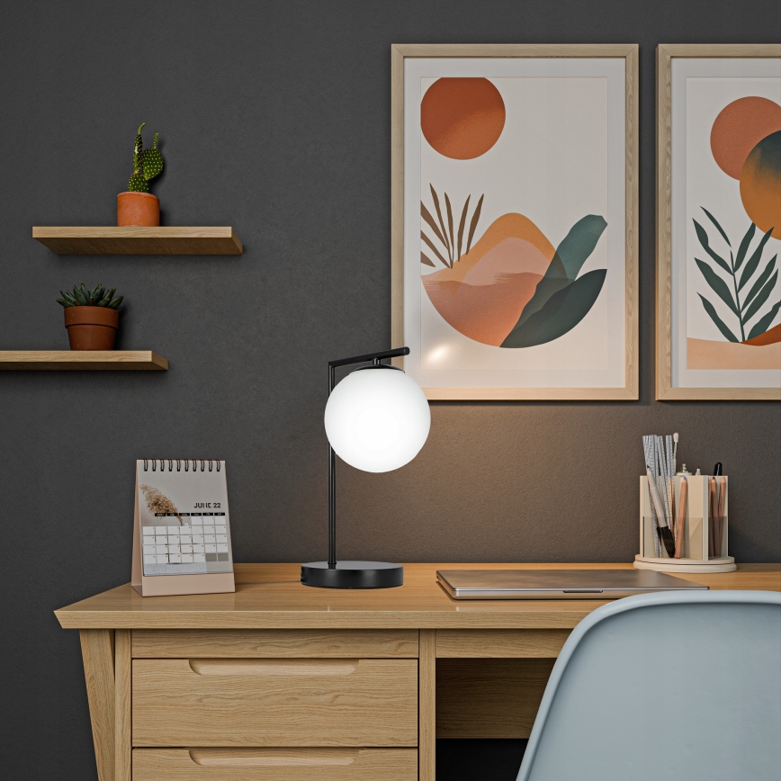 Pöytälamppu 1xE27/40W/230V musta/valkoinen