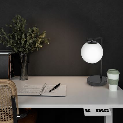 Pöytälamppu 1xE27/40W/230V musta/valkoinen