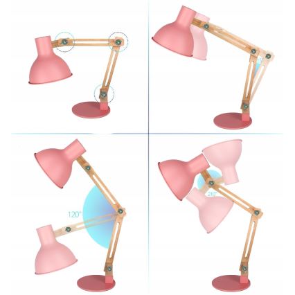 Pöytälamppu 1xE27/40W/230V vaaleanpunainen