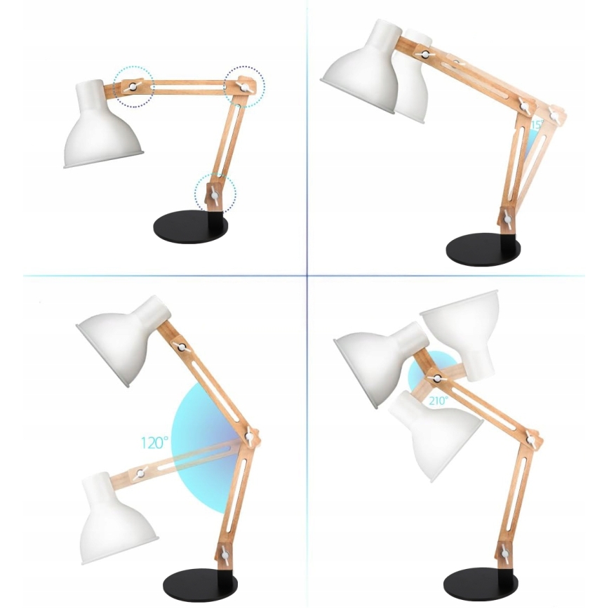 Pöytälamppu 1xE27/40W/230V valkoinen/musta