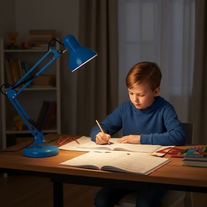 Pöytälamppu AURIQ 1xE27/60W/230V sininen